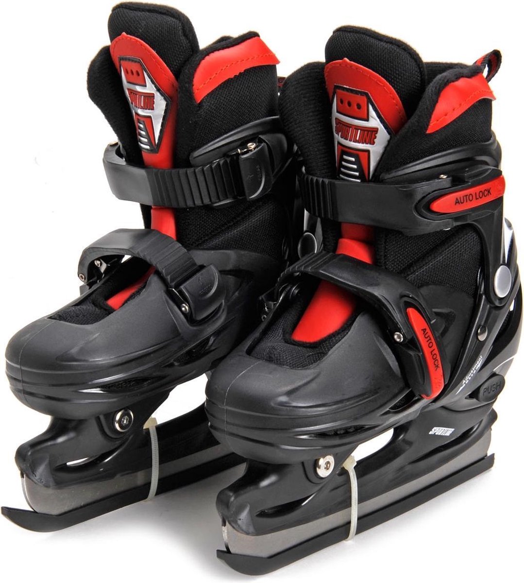 Sportline City - Schaatsen - Jongens - Verstelbaar - Maat 30-33 - Rood/Zwart