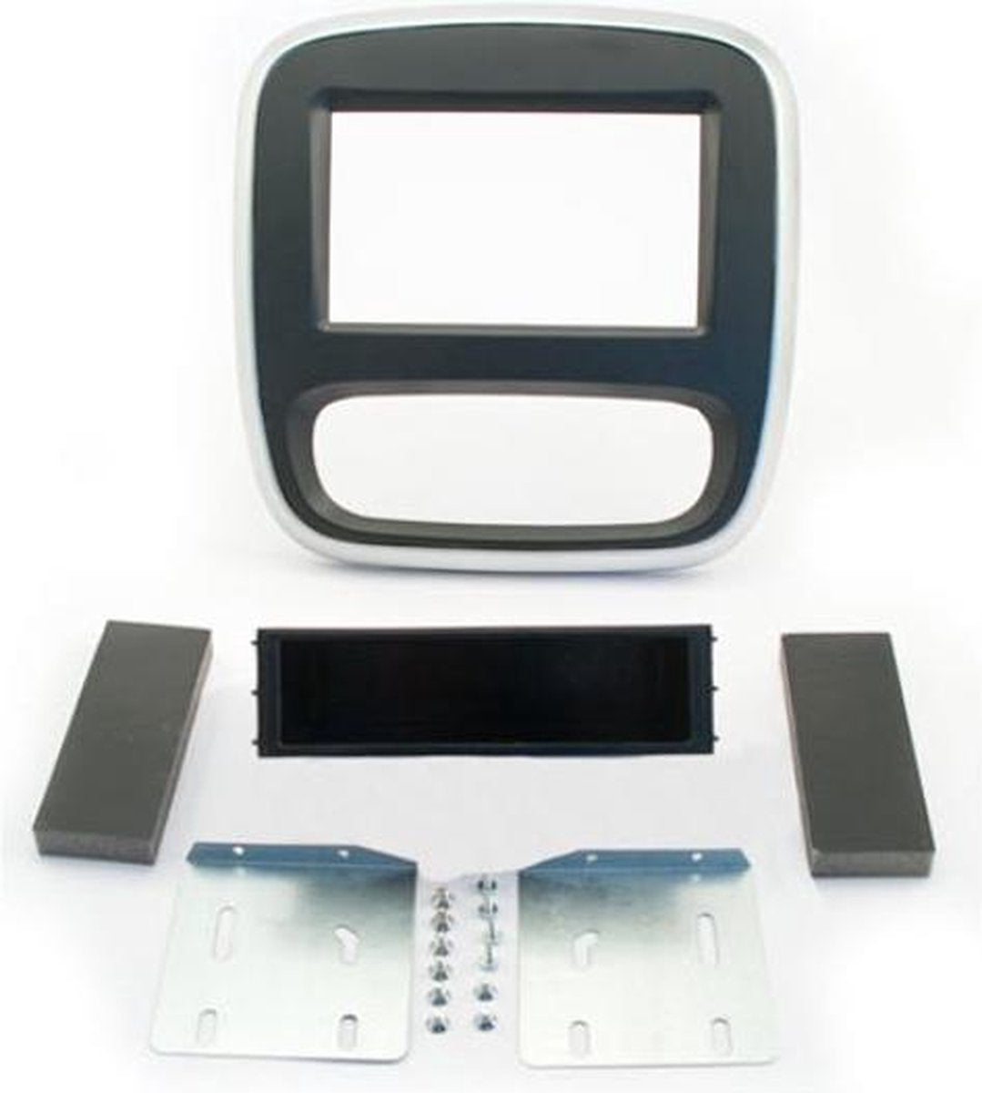 2-DIN frame ECO Vivaro/Trafic 2014- Zwart/Zilver man airco