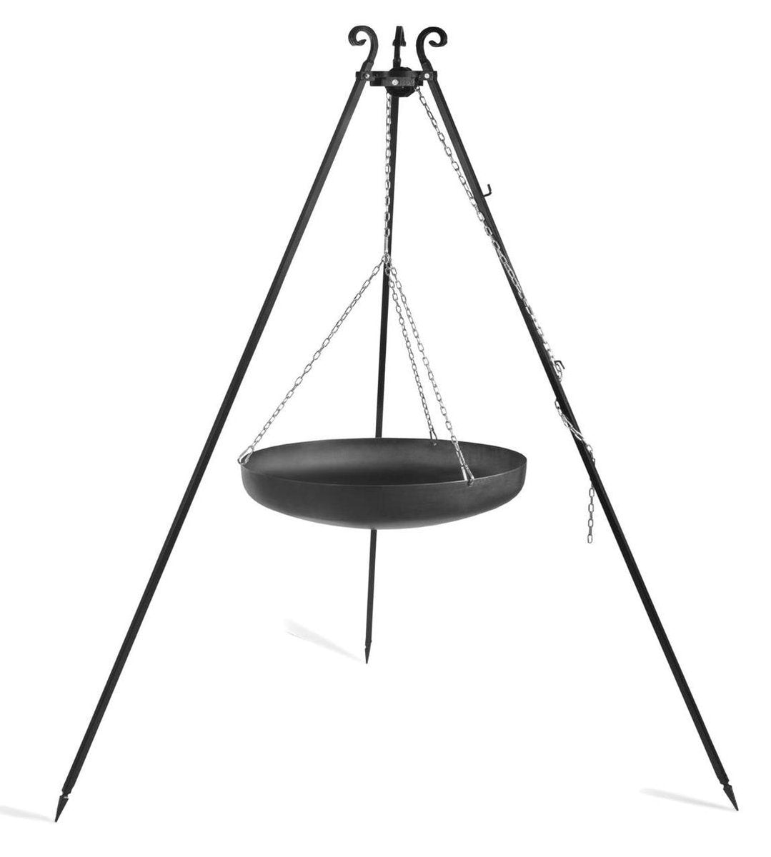 CookKing Grill Tripod 180cm met Zwartstalen Pan/Wok 70 cm