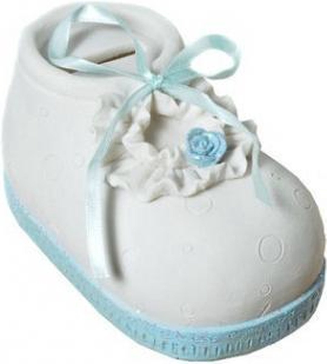 Spaarpot blauwe babyschoen