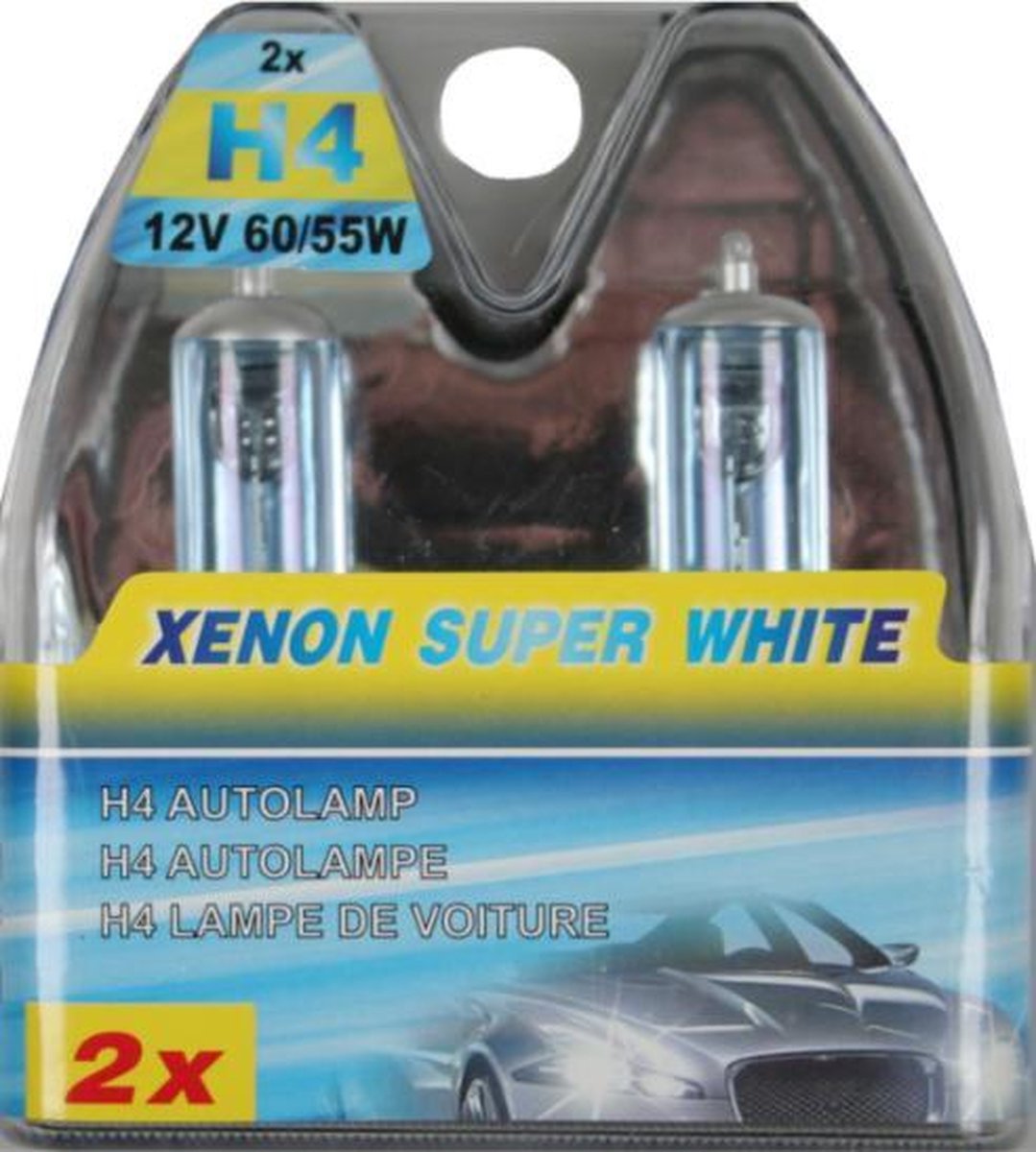 2x Autolamp h4 12v 60/55W Kleur Xenon Super White wit set auto lamp