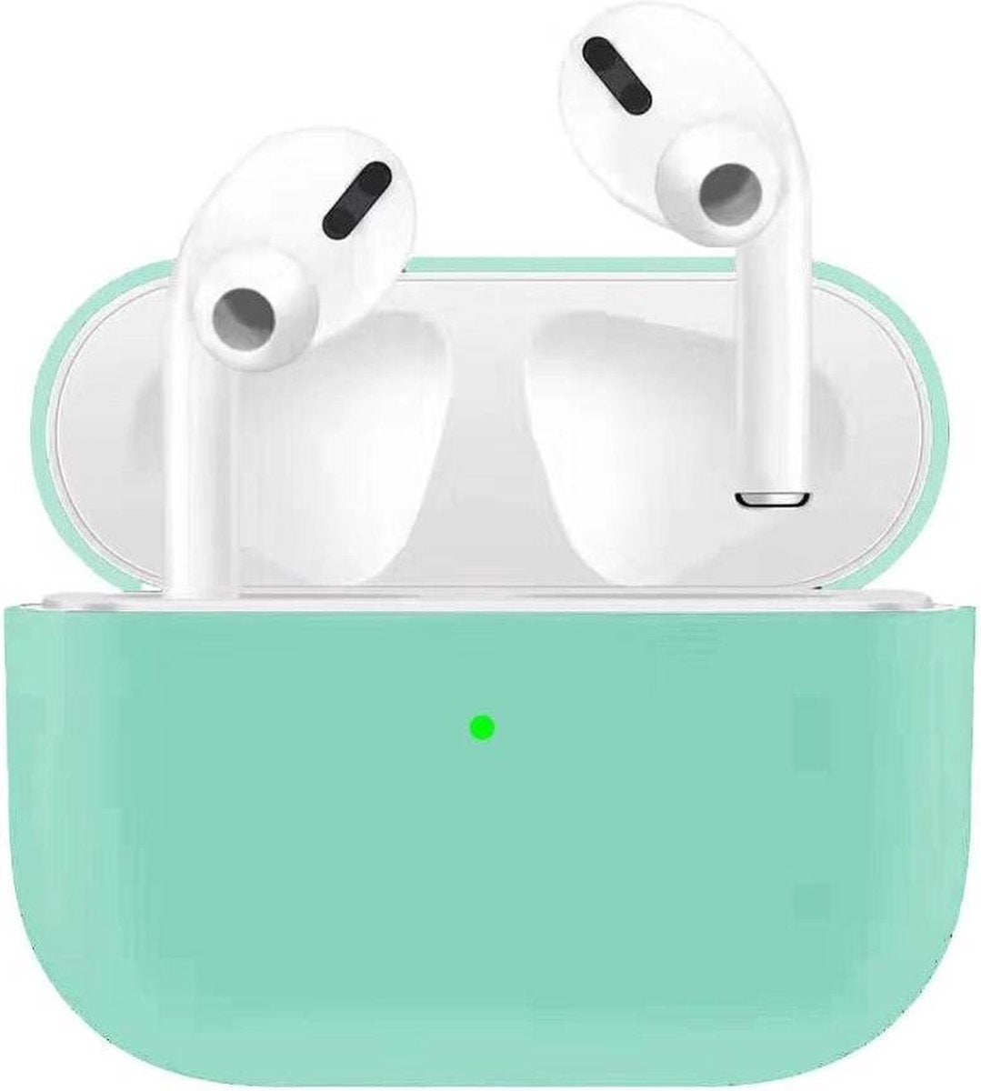 Apple AirPods Pro Hoesje - Mint Groen - Mint Blauw -  Siliconen - Case - Cover - Soft case - Groen - Blauw