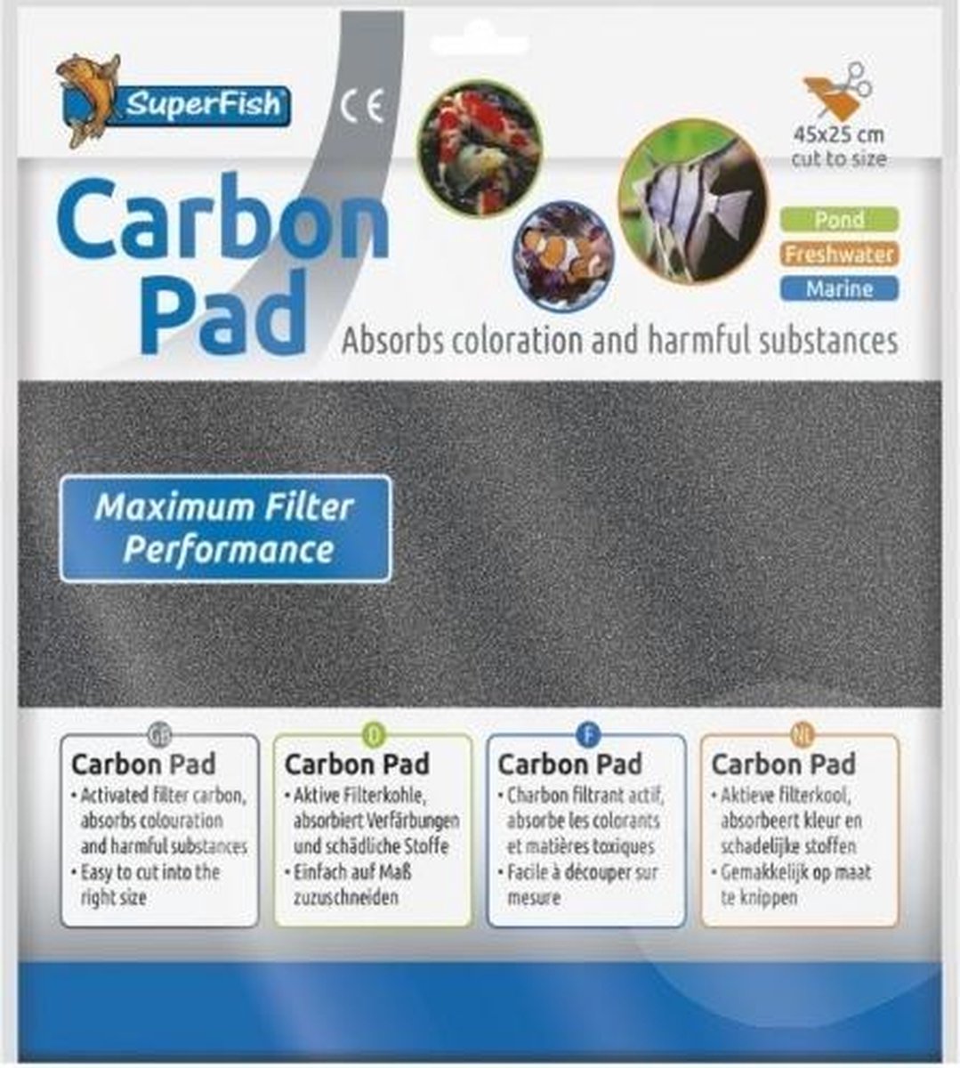 Carbonpad aktieve kool doek op maat te knippen