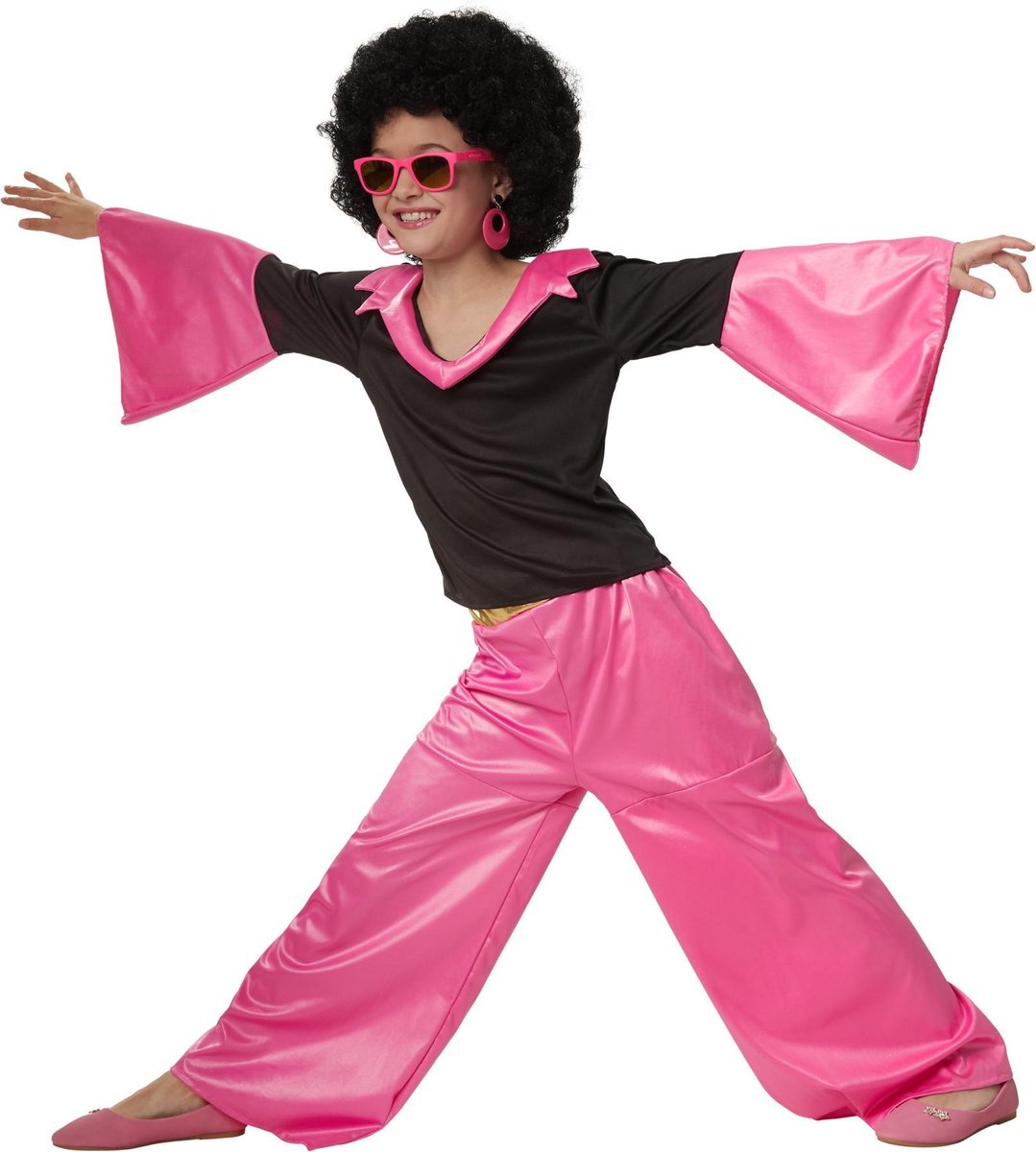 dressforfun - Groovy Disco Girl 152 (11-12y)  - verkleedkleding kostuum halloween verkleden feestkleding carnavalskleding carnaval feestkledij partykleding - 302373
