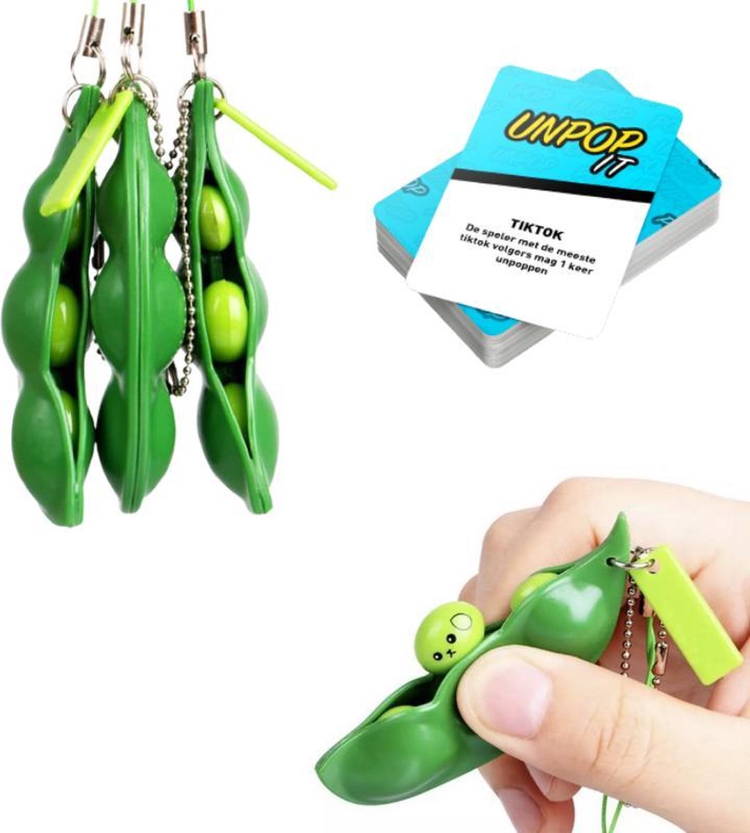 Pea popper© - Fidget toys - Pop it - Pea popper - Unpop it! - 4 stuks