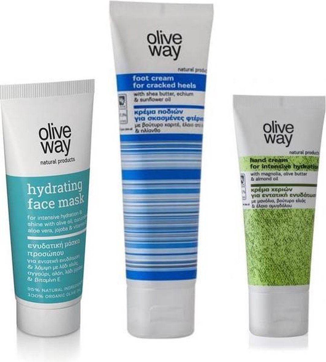 WINTER DEAL - Oliveway Hydratatie set Gezicht - Handen - Voetencrème (3stuks)