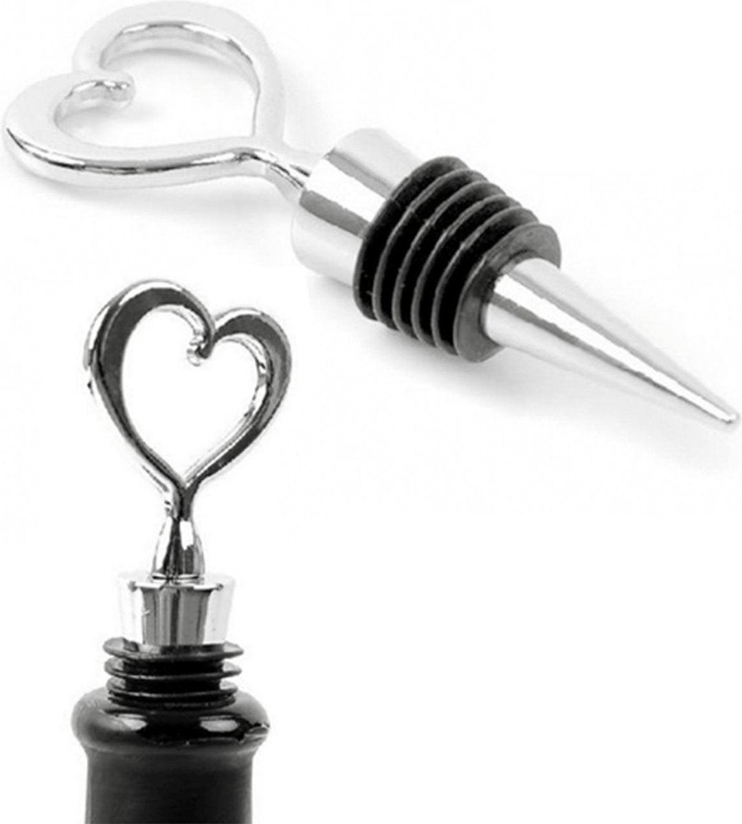 Wijnstopper Hart - wijn accessoires - liefde - Housewarming - verjaardag - Moederdag cadeautje - cadeau voor haar - vrouw - moeder - mama