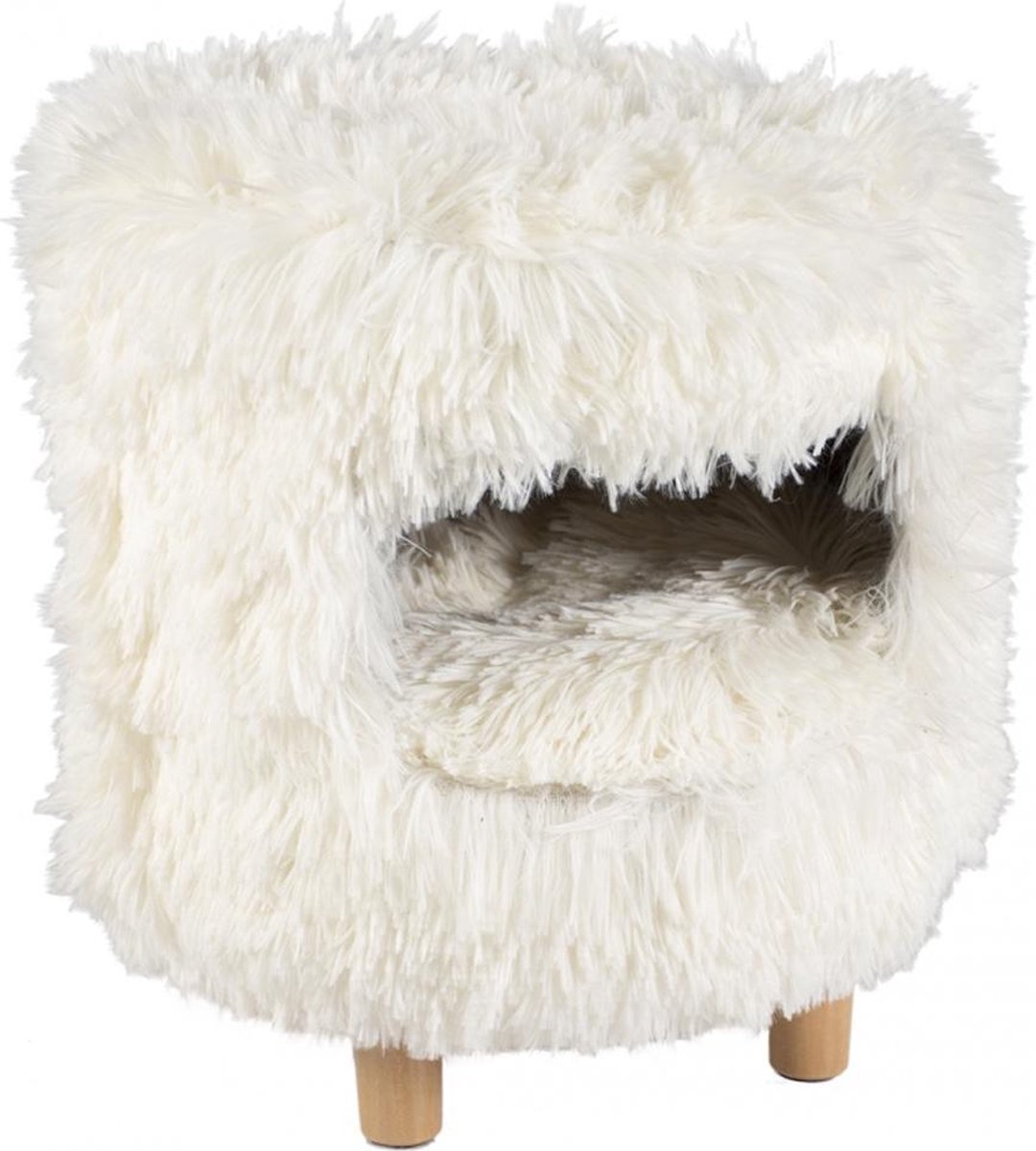 Kattenhuis - Pluche Wit
