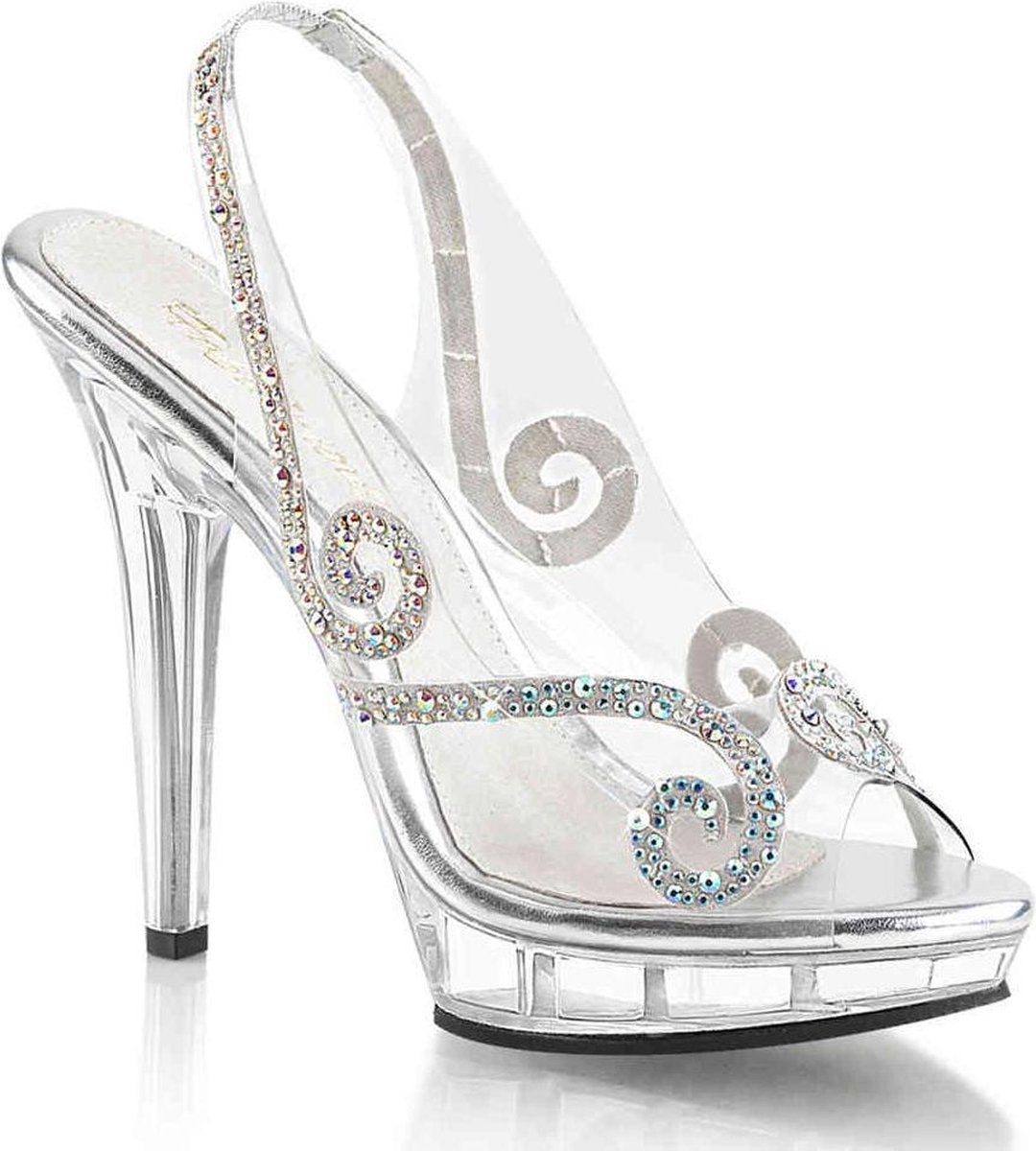 Fabulicious Hoge hakken -37 Shoes- LIP-149 US 7 Transparant/Zilverkleurig