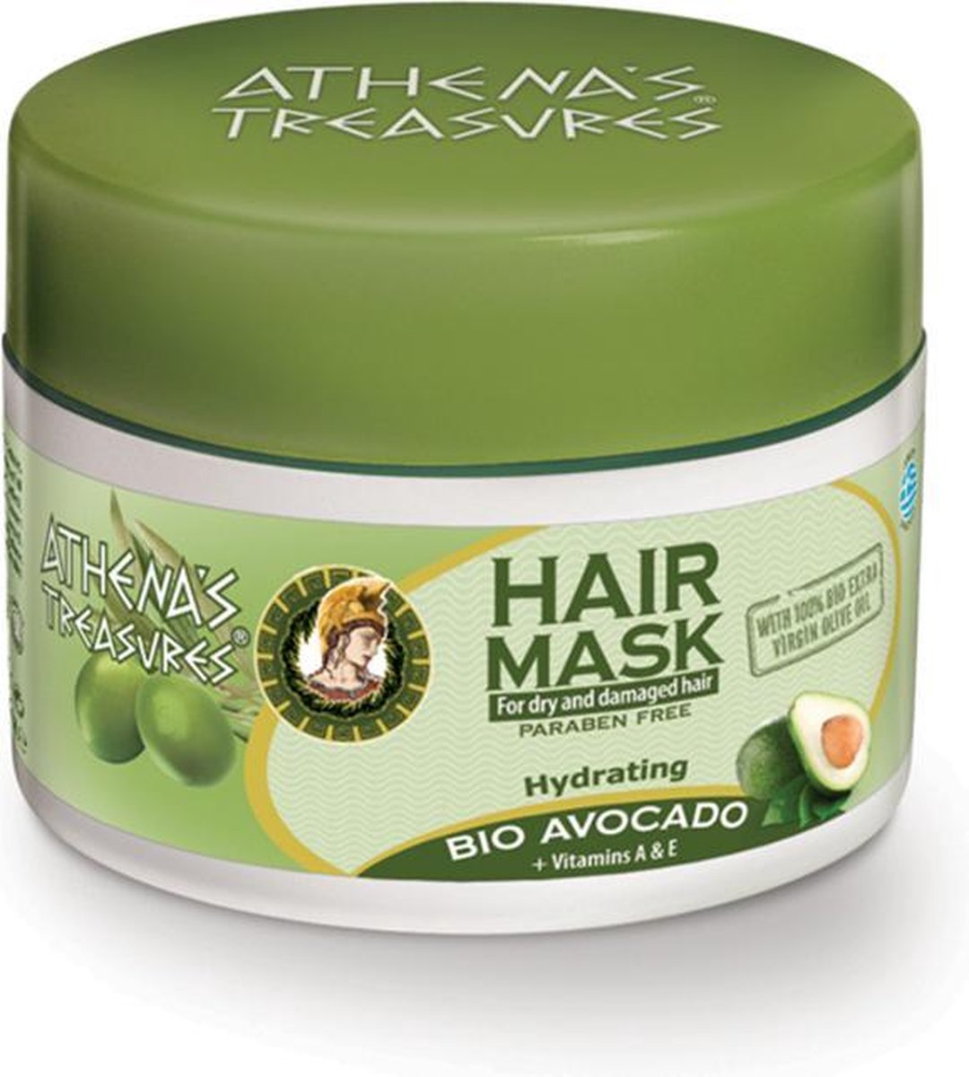 Pharmaid Athenas Treasures Haarmasker Natuurlijke haarverzorging Bio Avocado en oijfolie 200ml.