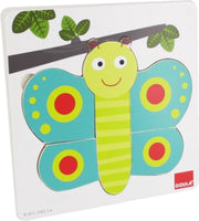 Goula Houten Puzzel - Educatieve Puzzel - Vlinder - 3 Niveaus