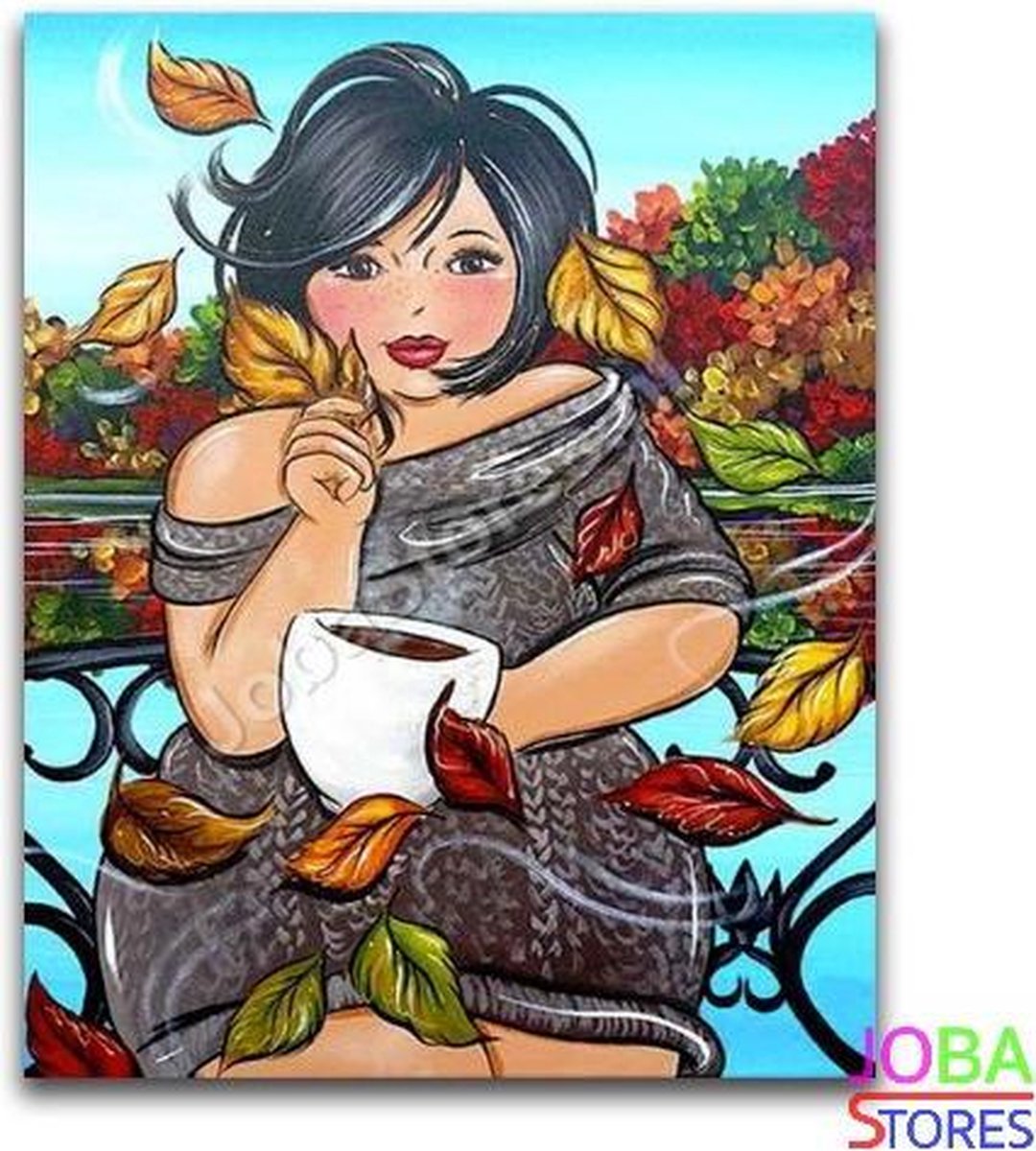 Diamond Painting "JobaStores®" Dikke Dames 21 - volledig - 40x50cm