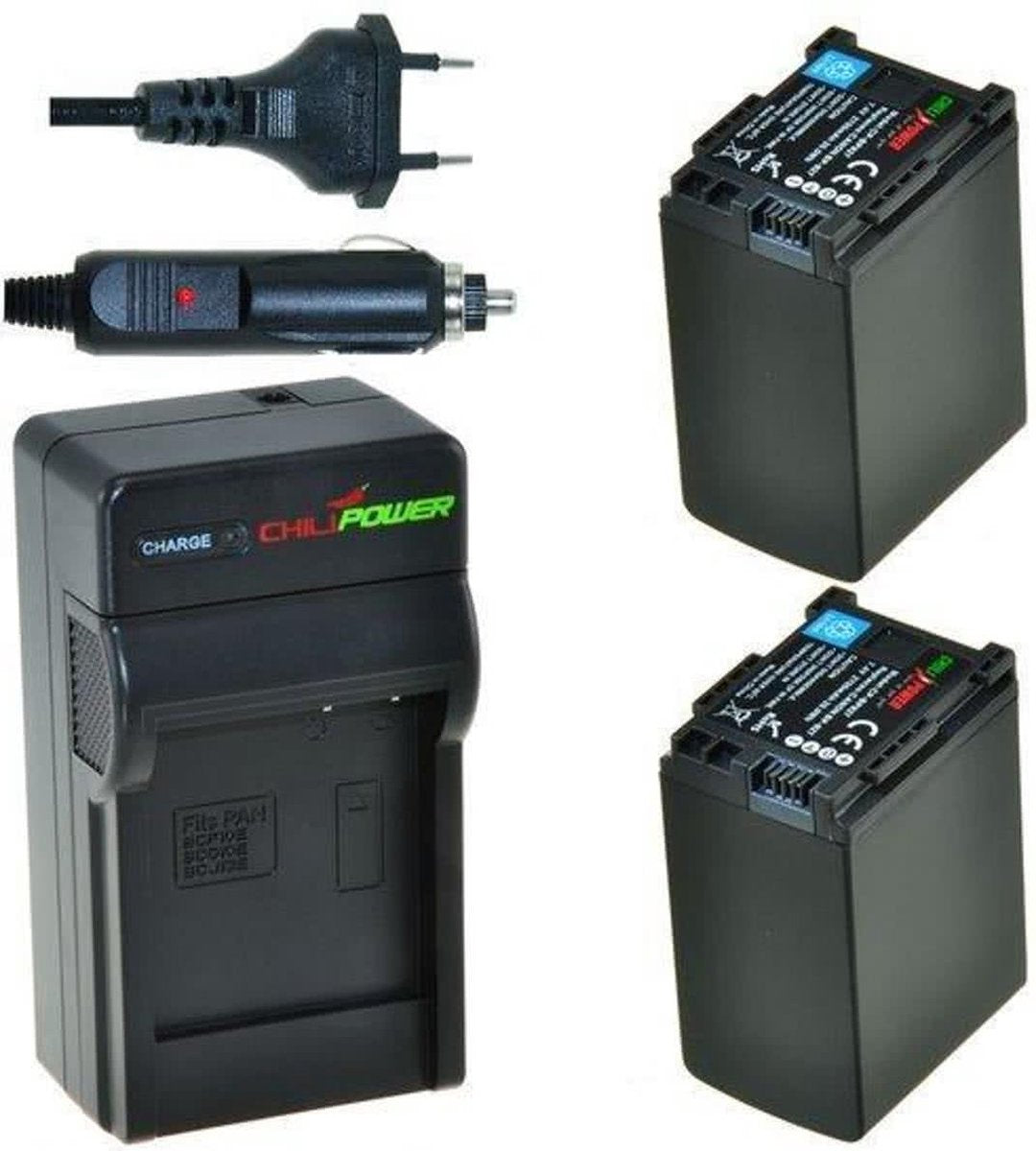 ChiliPower BP-827 Canon Kit - Camera Batterij Set