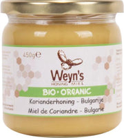 Biologische korianderhoning vast Bulgarije  - 450g - Weyn's - Honing vloeibaar