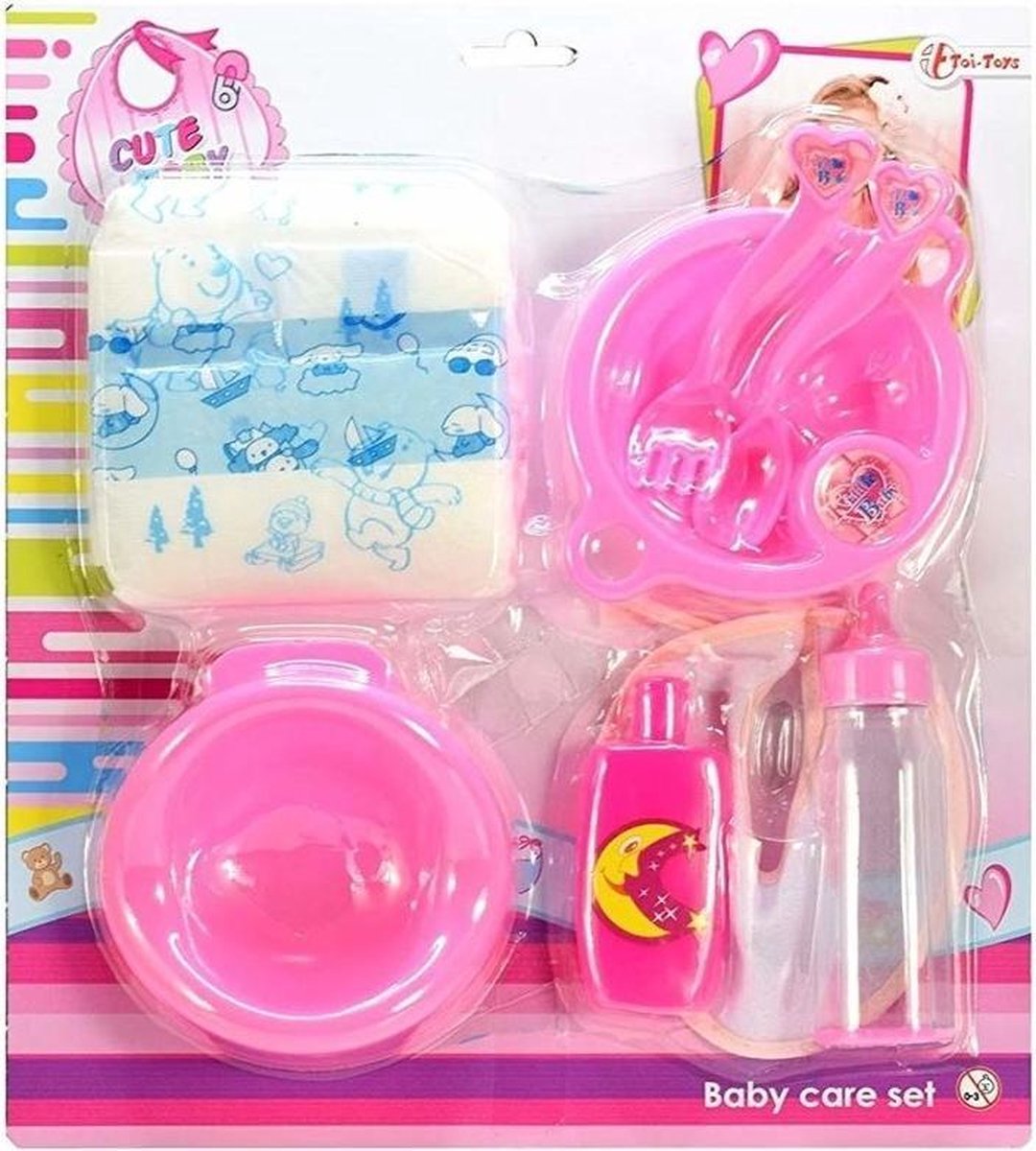 Poppen baby accessoires set - Poppen benodigdheden - Poppen verschonen/voeden - Moedertje spelen - Speelgoed voor meisjes
