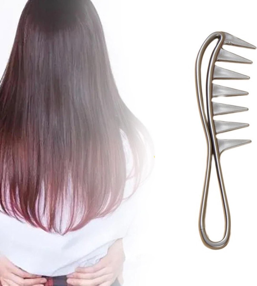 Cabantis Brede Grove Shark Kam|Styling Tool zwart|Kapper Kam|Haar Kam|Anti-klit|Anti-statisch|Zilver