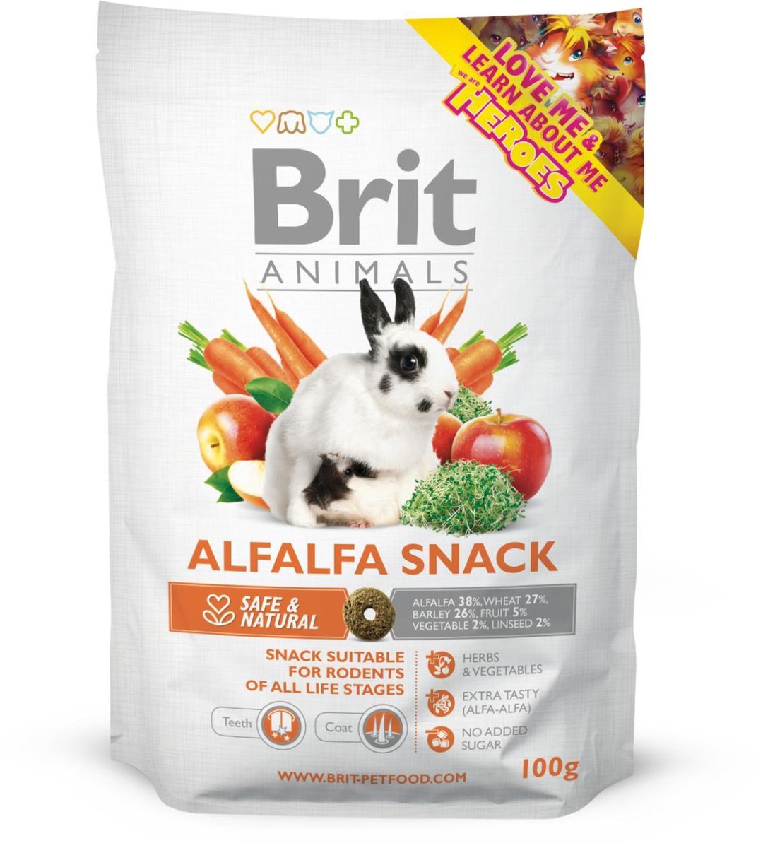 Brit animals Alfalfa snack 4x 100 gr