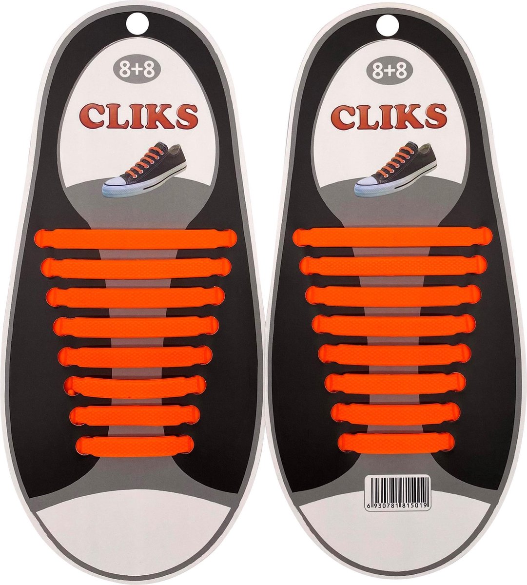CLIKS elastische veters oranje - elastieken veters - kids - volwassenen