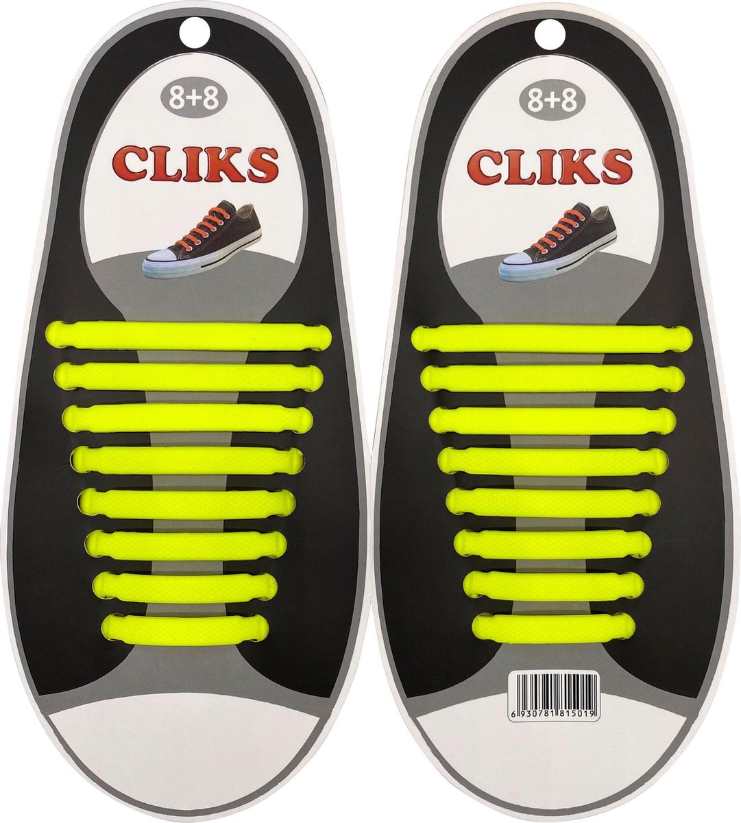 CLIKS elastische veters geel - elastieken veters - kids - volwassenen