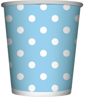 Drink Bekertjes Stippen Baby Blauw (8ST)