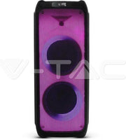 100W Rechargeable Trolley Speaker Wireless Microphone RF Control RGB 2 x 10 inch