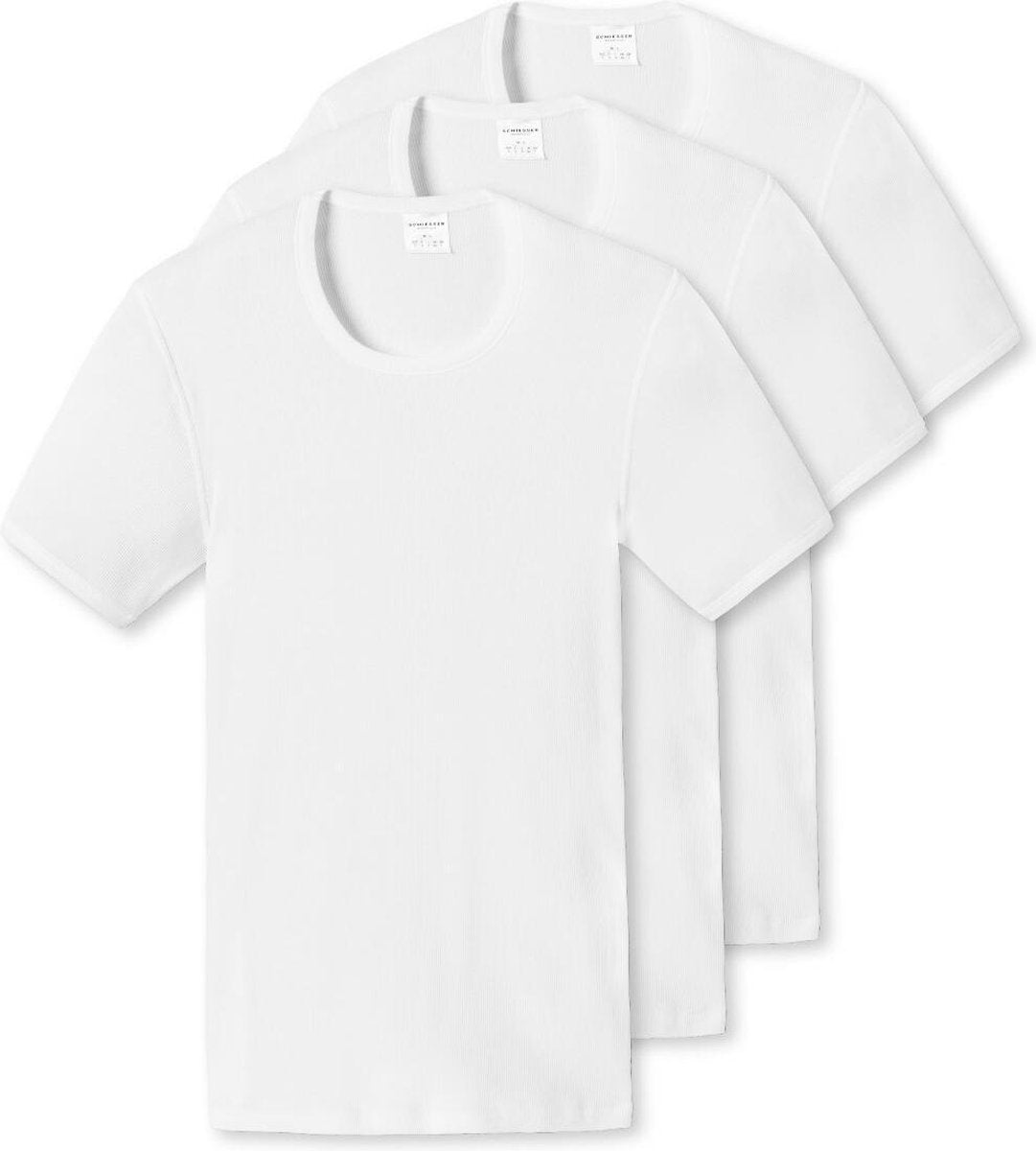 Schiesser shirt 3 pack Cotton Essentials dubbelrib