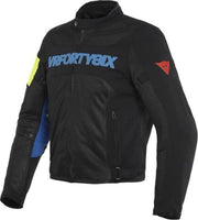 Dainese VR46 Grid Air Black Princess Blue Fluo Yellow Textile Motorcycle Jacket 56