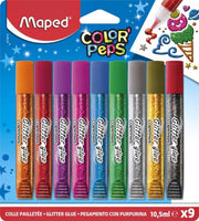 Maped Color Peps Glitterlijm – Glitterlijm kinderen – Kinderlijm - Glitterlijm kinderen - Knutsellijm - lijmstift - Glitterlijm voor kinderen tubes – 9 x 10