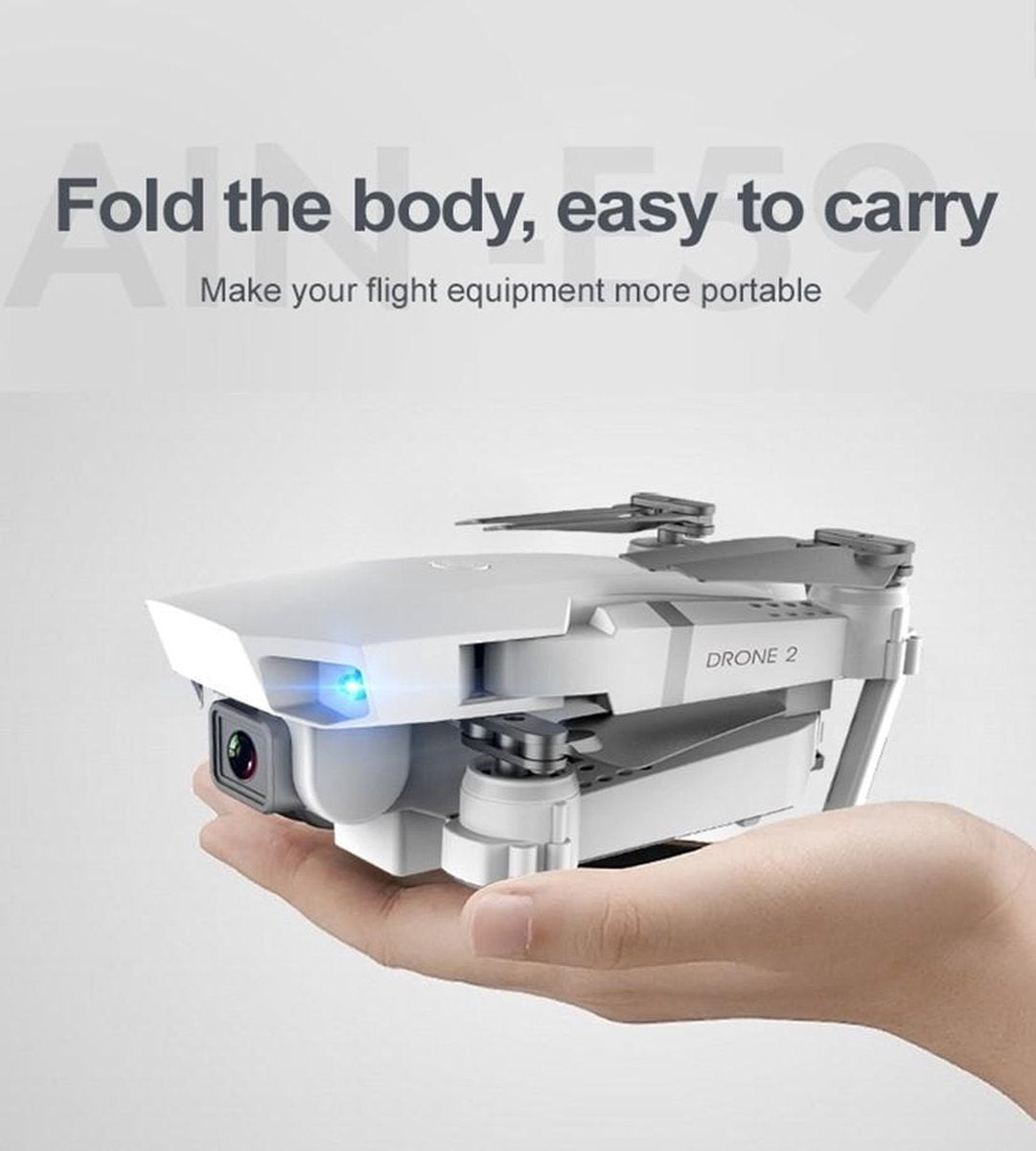Drone Met Camera E58- Fly More Combo - 1 Extra Accu - Opbergtas - Grijs - Mini Drone