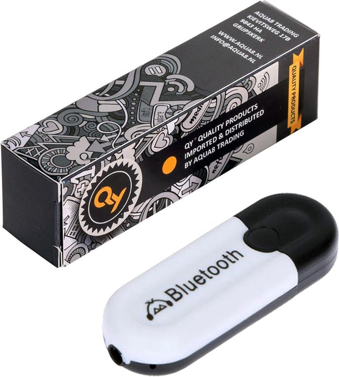 QY Bluetooth Audio adapter Receiver – Wireless USB Adapter Dongle met Stereo-3.5mm Jack