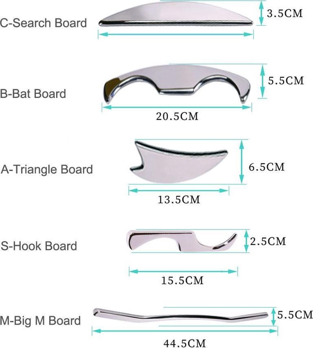 VITADO Fascia IASTM Guasha tool fascie schraper complete set
