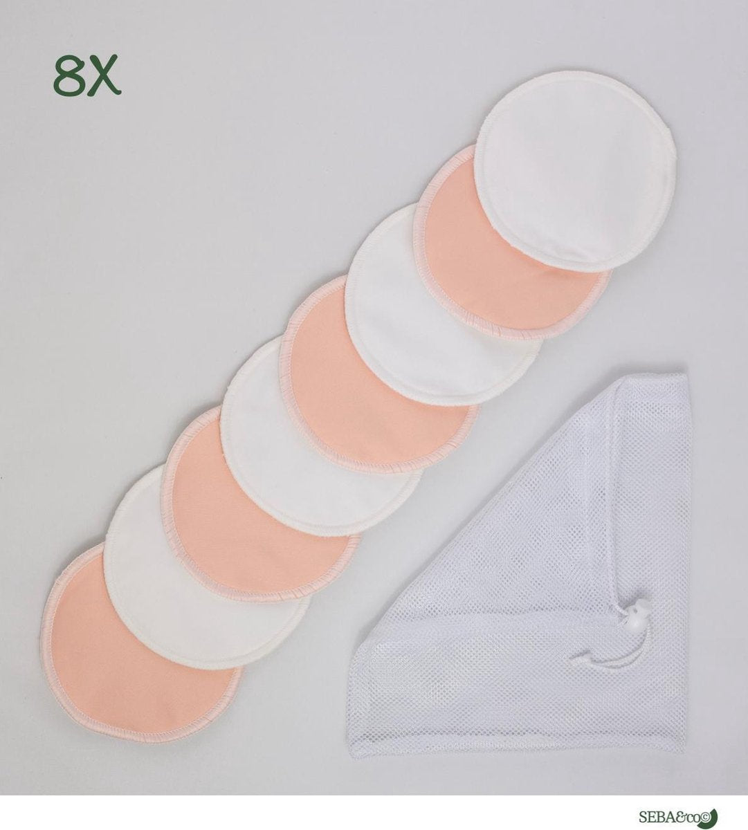 Luxe Wasbare Zoogcompressen - Bamboe - Set van 8 Stuks +Gratis Waszakje - Zoogcompressen Wasbaar