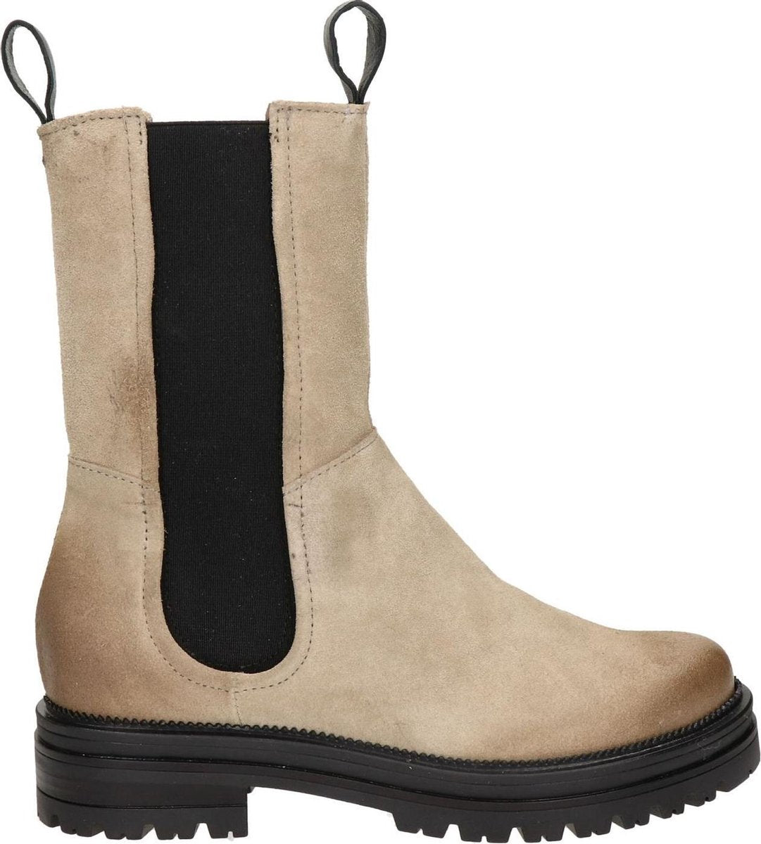 Mjus dames chelseaboot - Beige zwart - Maat 42