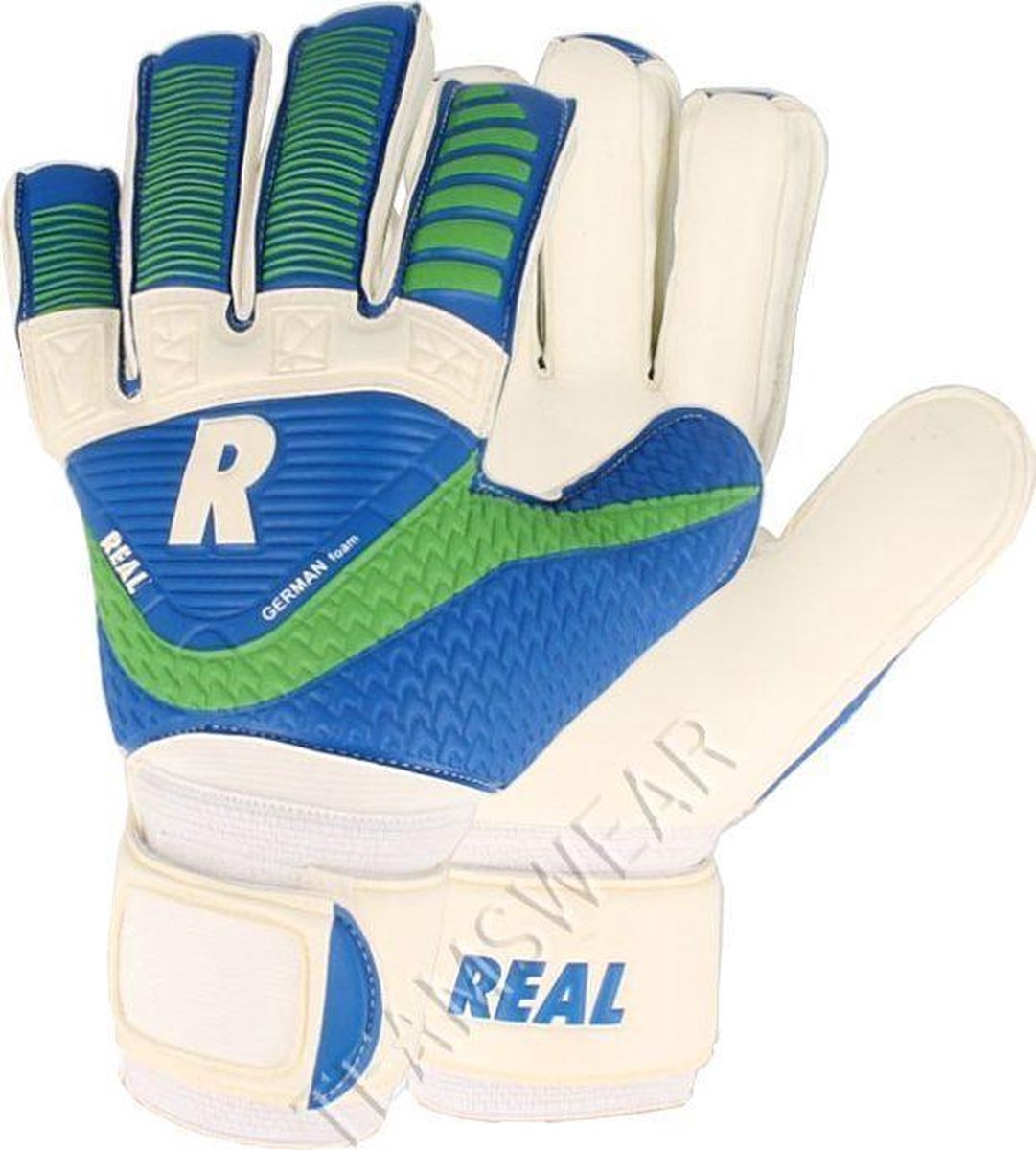 Real Match Keepershandschoenen Kinderen - Wit / Royal / Groen | Maat: 7