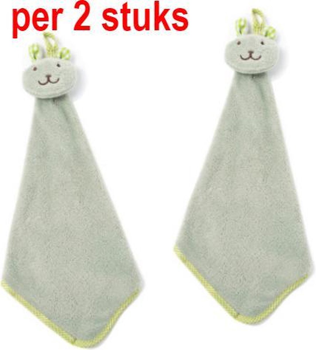 Knuffeldoekjes Konijn - Tutteldoekjes - Knuffel Vriendje - Friemeldoekjes - Kind - Peuter - 39 x 22 cm - 2 Stuks - Grijs Mint