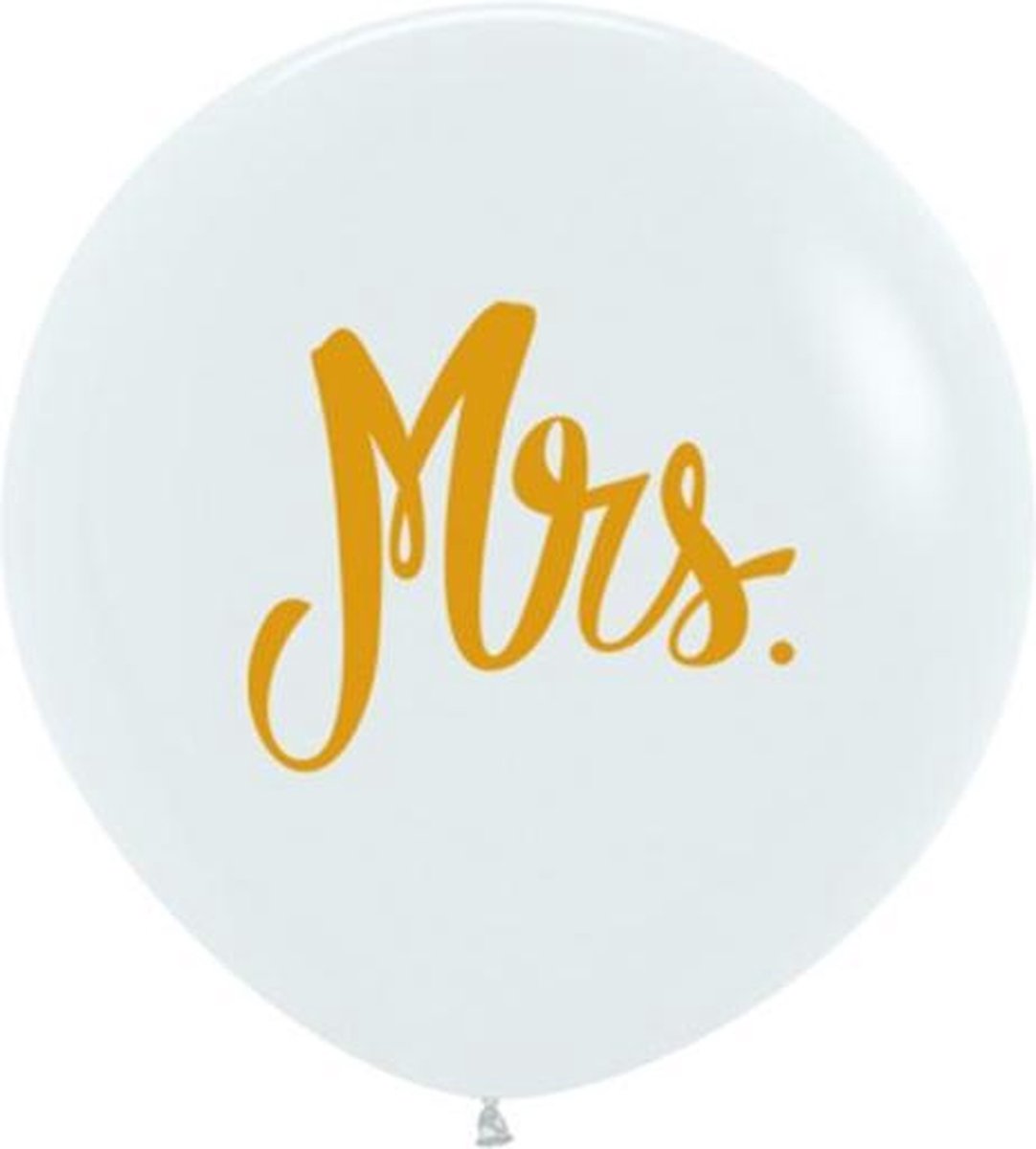 Witte ballon opdruk Mrs 60cm 3 stuks