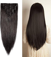Clip in Extensions ECHT HAAR dikke&volle Punten 45cm kleur1B 140gram