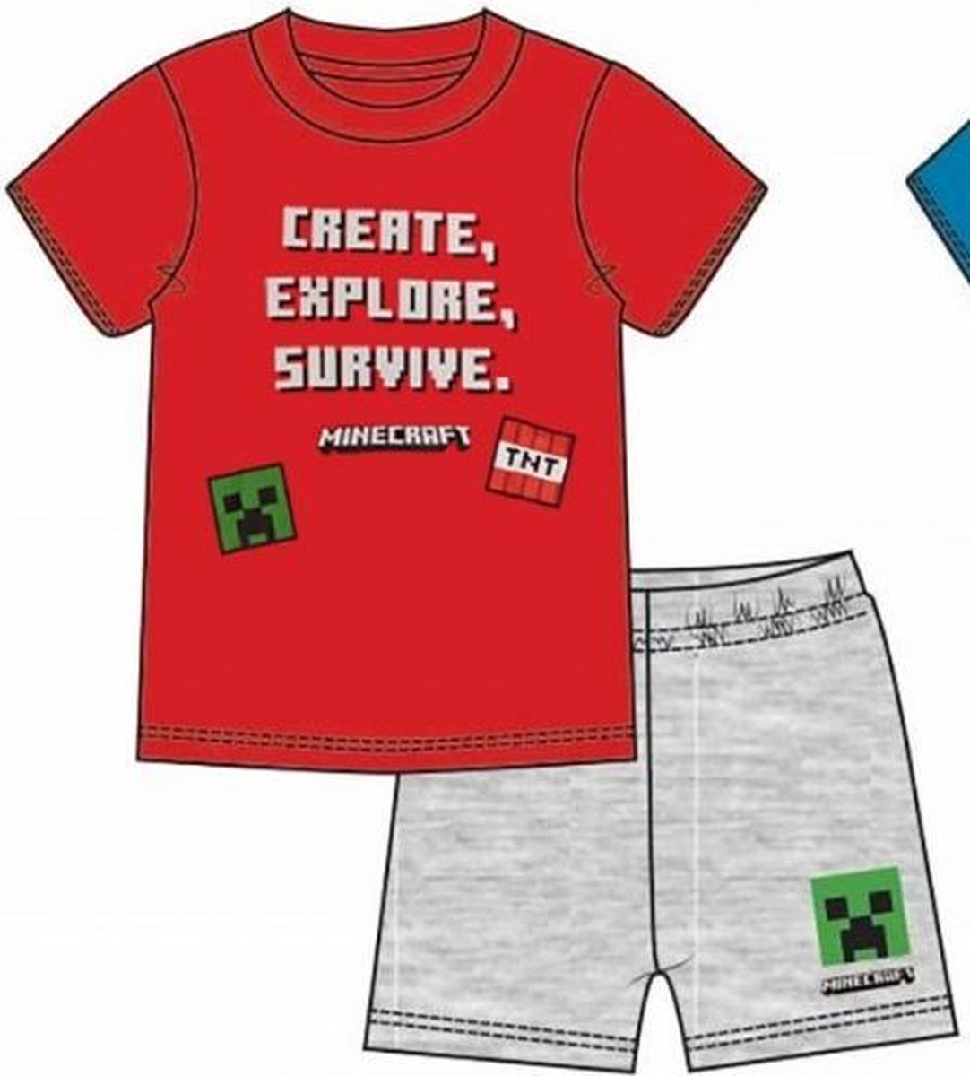 Minecraft short Pyjama. Maat 116 cm / 6 jaar