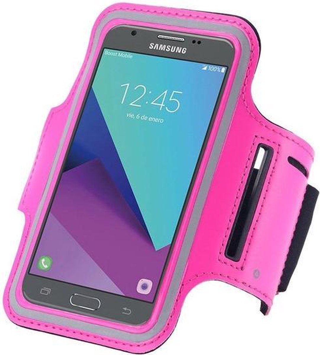 Samsung Galaxy J7 2017 Sportarmband Hardloopband Roze