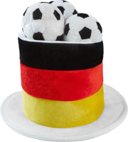 dressforfun - cilindrische fanhoed Duitsland met voetballen   - verkleedkleding kostuum halloween verkleden feestkleding carnavalskleding carnaval feestkledij partykleding - 302064