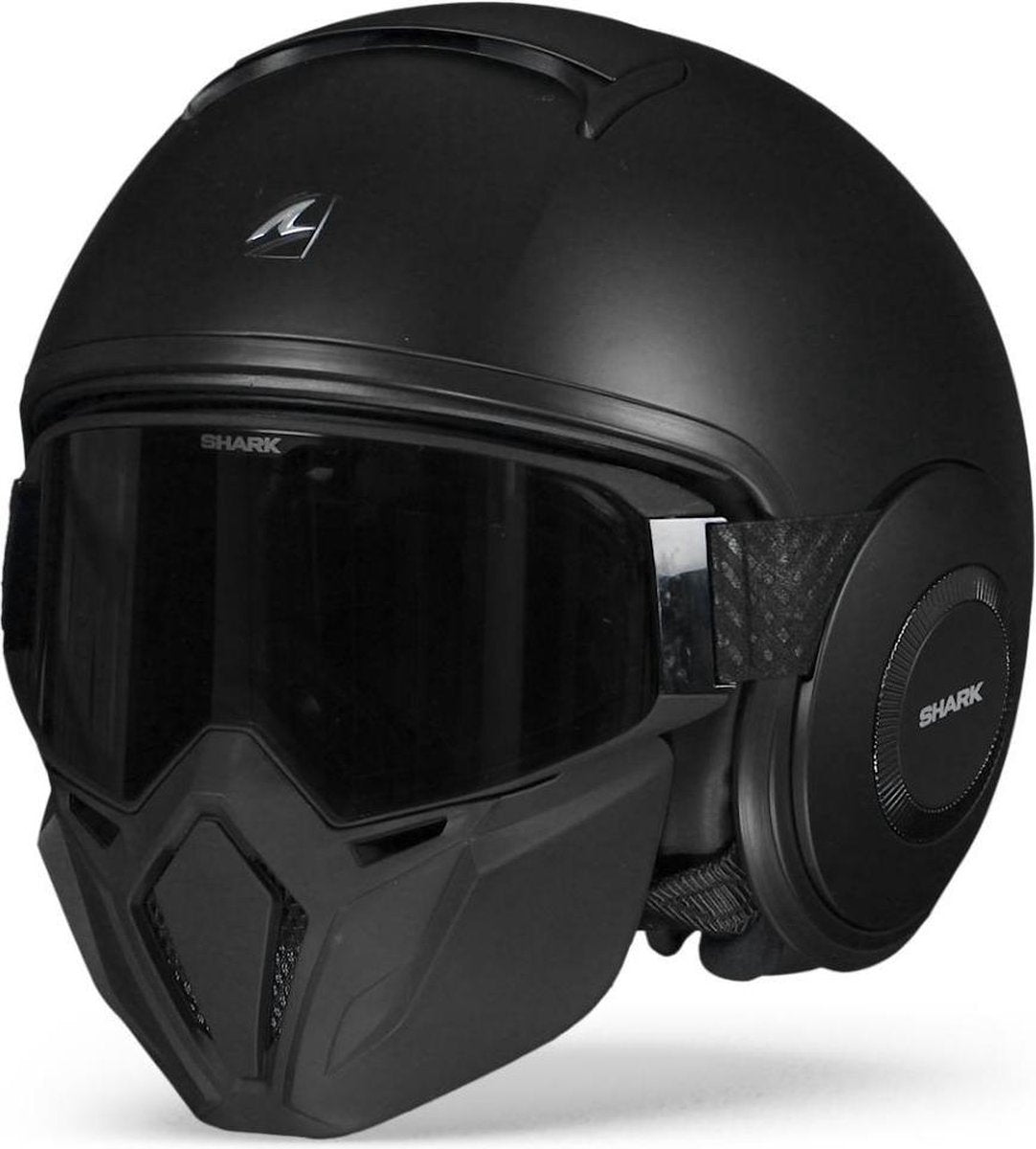 Shark Street Drak Blank Kma Mat Zwart Jethelm - Motorhelm - Maat L