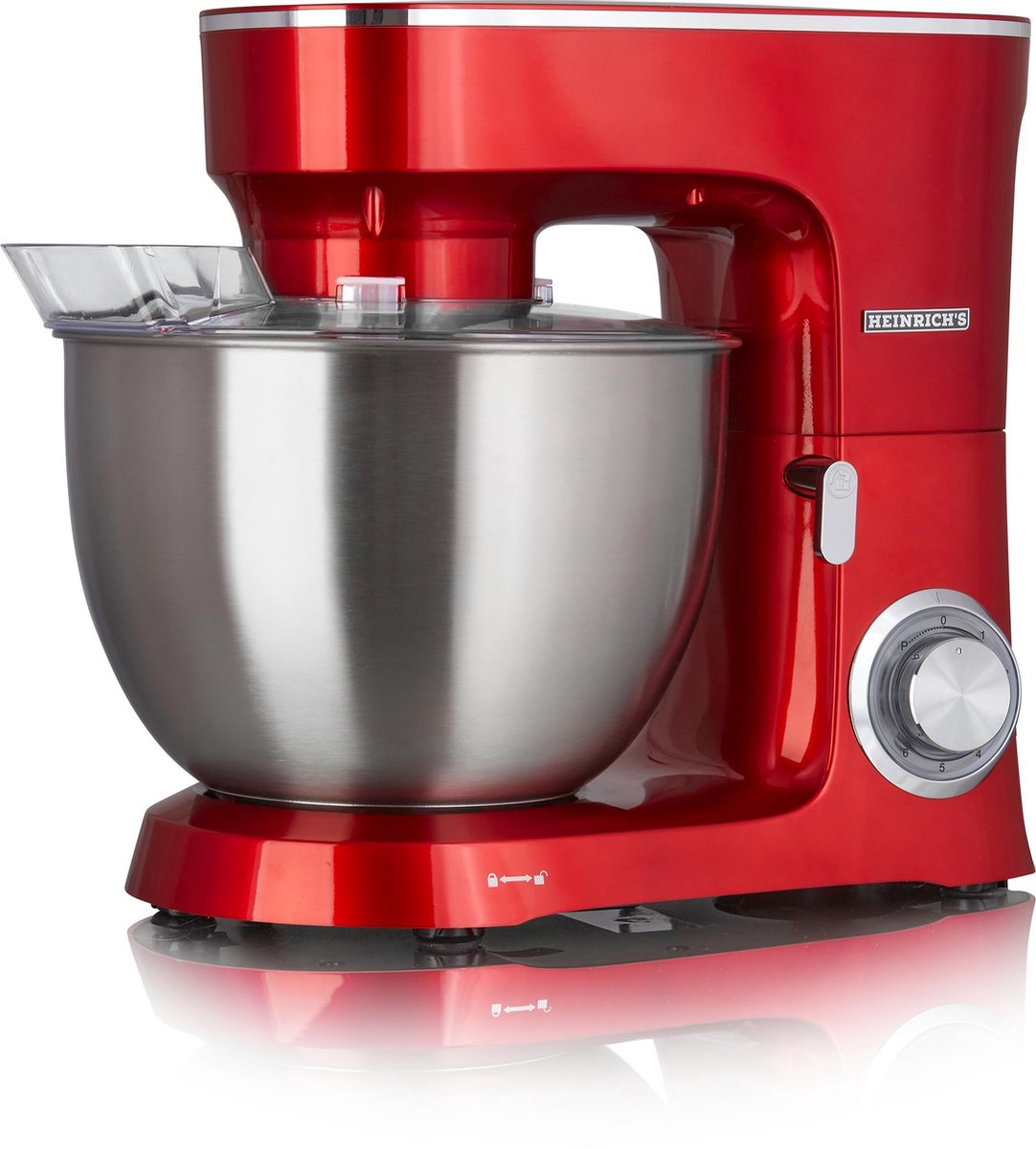 Heinrich's HKM 8078 - keukenmachine - 1400 Watt - XXL - rood.