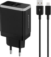 Mobiparts USB-A thuislader met 2 poorten en losse USB-C kabel - Smart IC - 4