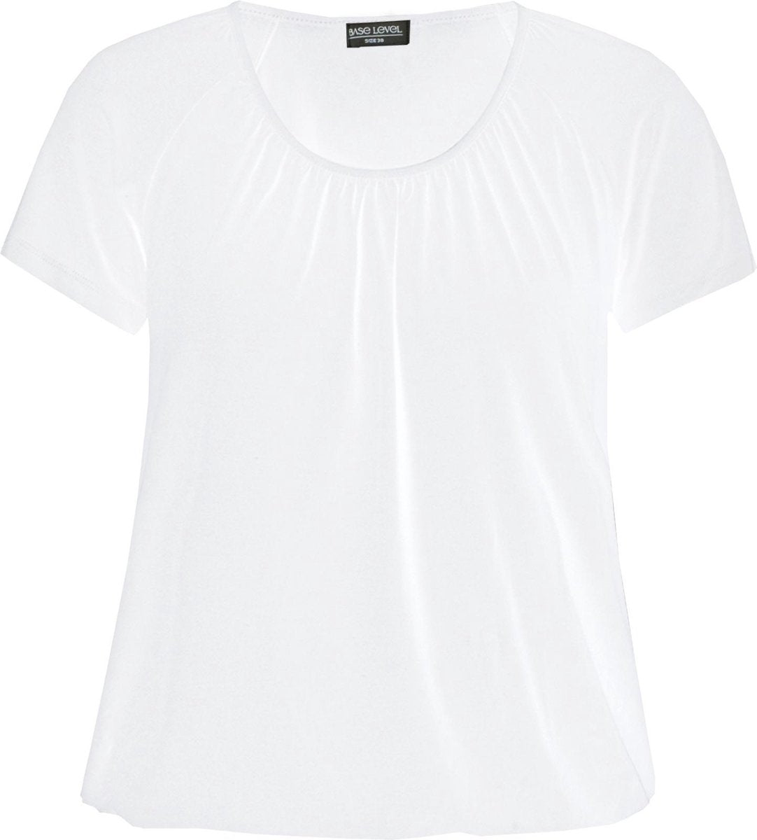 BASE LEVEL CURVY Yoni Jersey Shirt - White - maat X-0(44)