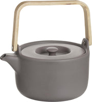 ATMOSPHERA THEEPOT KERAMIEK MET BAMBOE HANDVAT EN ZEEF / FILTER TAUPE /  80CL