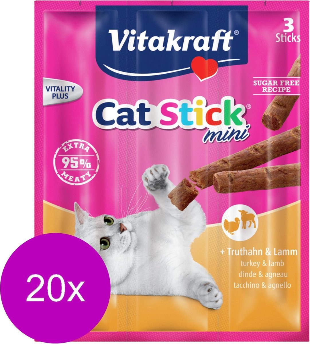 Vitakraft cat-stick mini kalkoen met lam 3 st