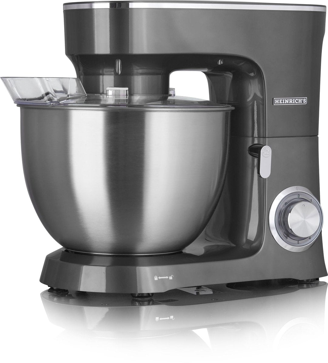 Heinrich´s HKM 8078 - keukenmachine - 1400 Watt - XXL - antraciet.