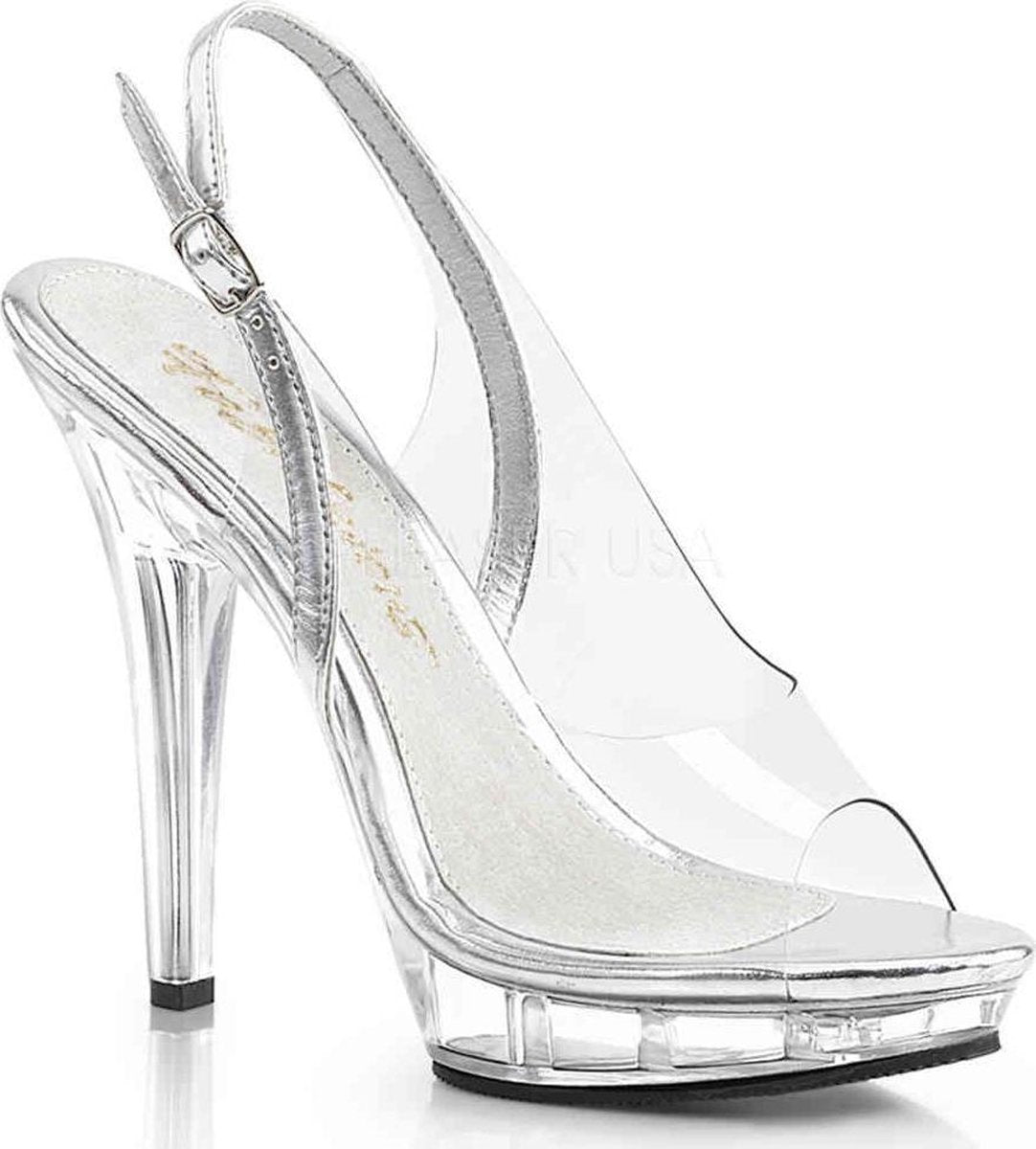 Fabulicious Hoge hakken -35 Shoes- LIP-150 US 5 Transparant/Zilverkleurig
