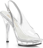Fabulicious Hoge hakken -35 Shoes- LIP-150 US 5 Transparant/Zilverkleurig