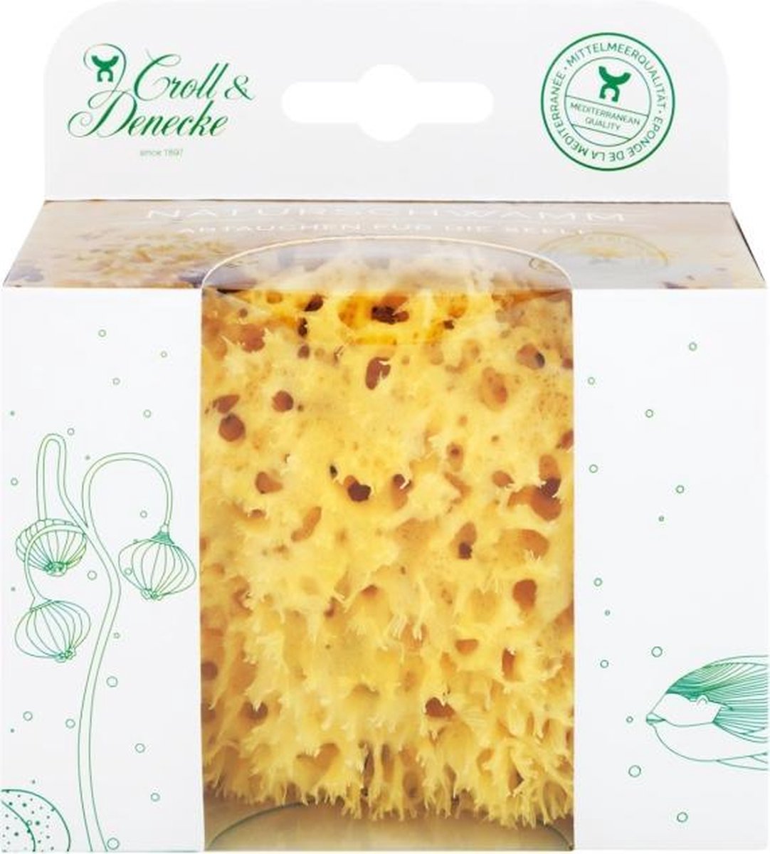 Natuur Spons in Eco cadeau verpakking - maat M 11 cm - cadeau